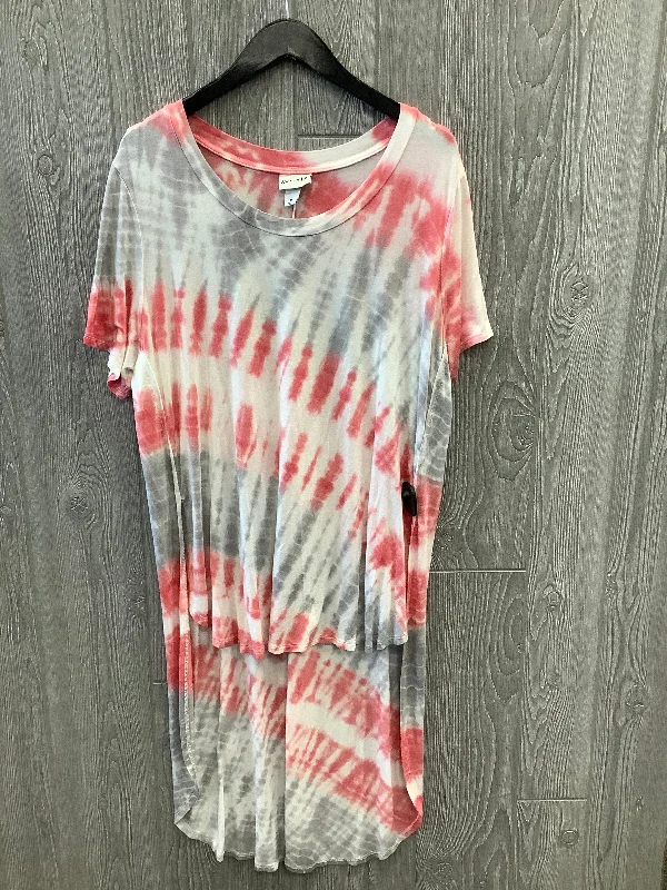 Sporty Comfort Tie Dye Print Tunic Short Sleeve Ava & Viv, Size 1x