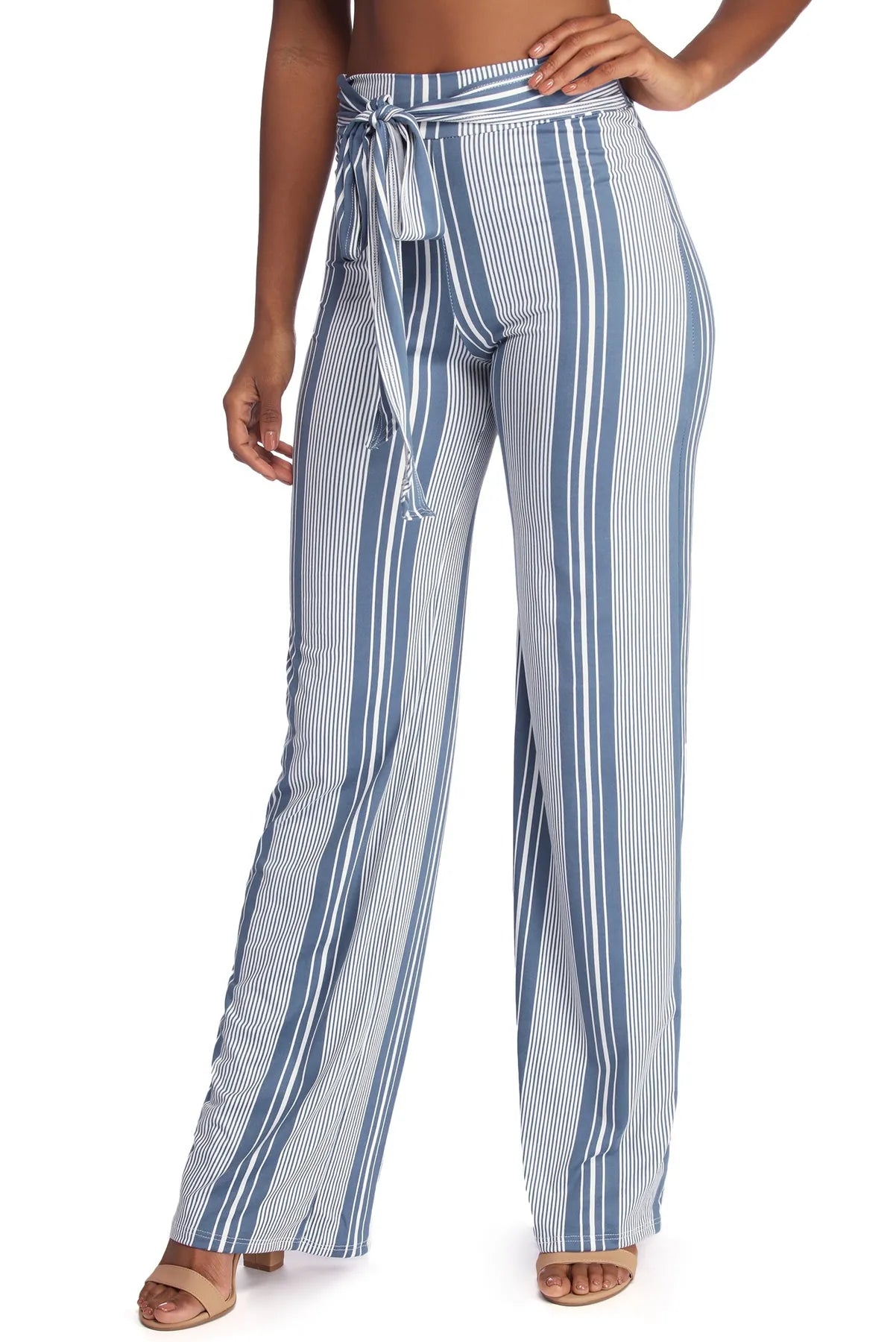 Tied To Stripes High Waist Pants