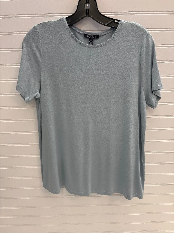 Layered Style Top Short Sleeve Basic By Eileen Fisher In Blue, Size: M