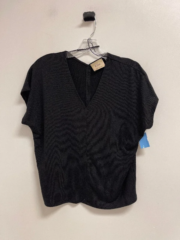 Elegant And Noble Top Short Sleeve Basic By Elie Tahari In Black, Size: Xs