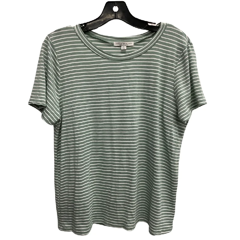 Top Short Sleeve Basic By Green Envelope In Striped Pattern, Size: L