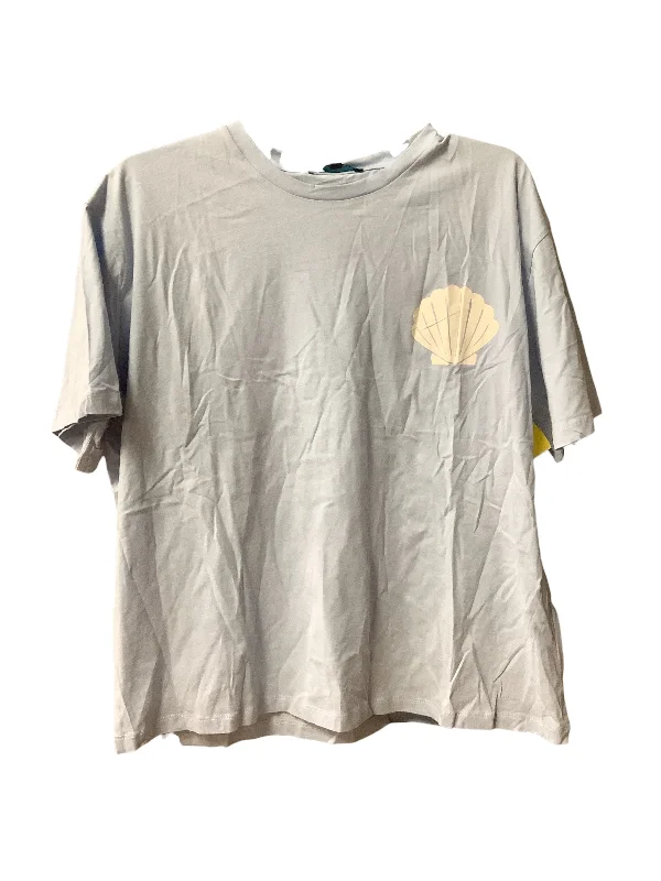 Casual Comfort Wear Top Short Sleeve Basic By Shore In Blue, Size: Xl