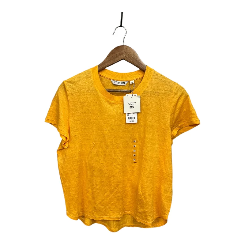 Minimal Classic Top Short Sleeve Basic By Uniqlo In Yellow, Size: M