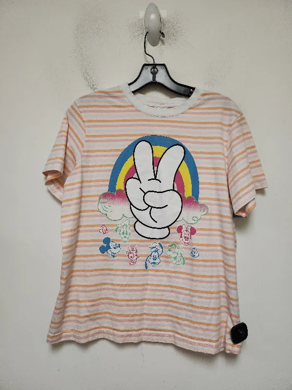 Diamond Series Top Short Sleeve Basic By Walt Disney In Striped Pattern, Size: Xs