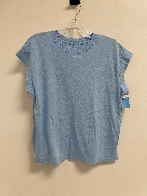Comfortable Wear Top Short Sleeve By A New Day In Blue, Size: S