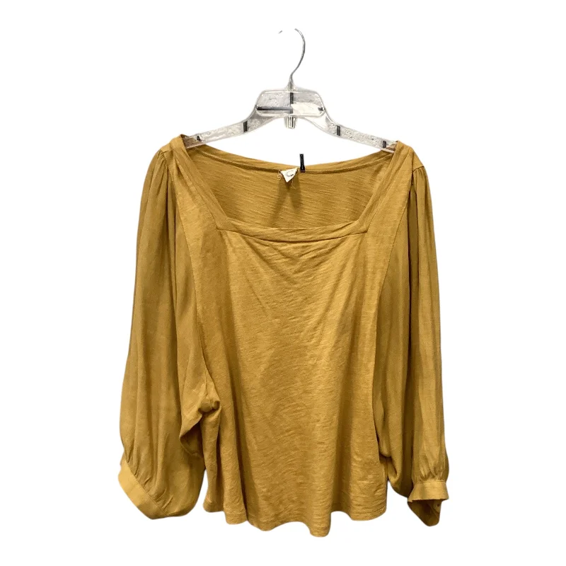 Weekend Comfort Wear Top Short Sleeve By Anthropologie In Yellow, Size: Xl