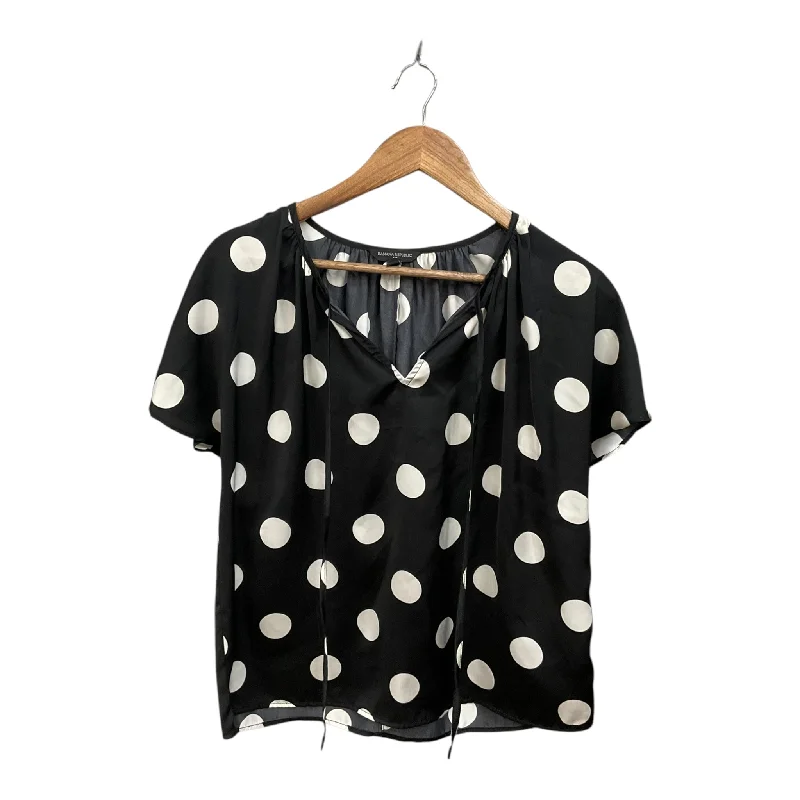 Lace Design Top Short Sleeve By Banana Republic In Polkadot Pattern, Size: S