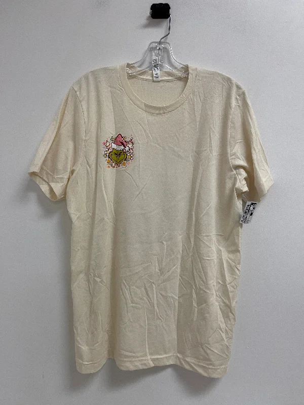 Chic Comfort Wear Top Short Sleeve By Bella + Canvas In Cream, Size: L