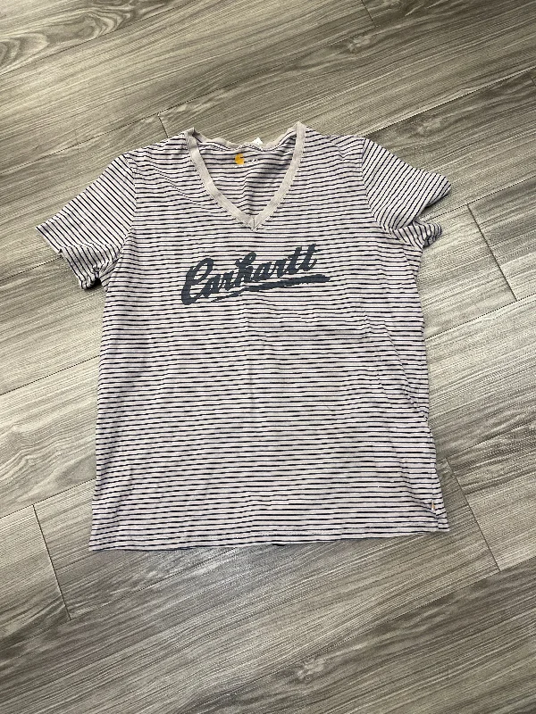 Simple Style Top Short Sleeve By Carhartt In Striped Pattern, Size: Xl