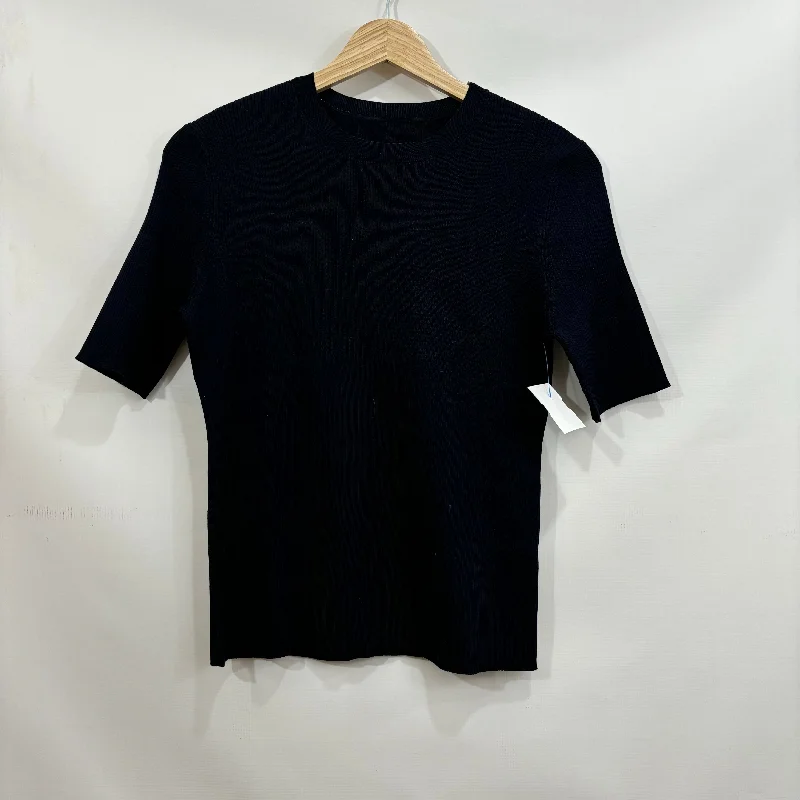 Casual Elegance Top Short Sleeve By Cma In Navy, Size: M