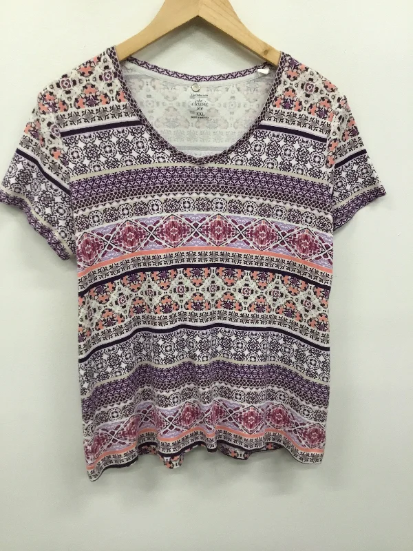 Short Design Top Short Sleeve By Croft And Barrow In Purple, Size: Xxl
