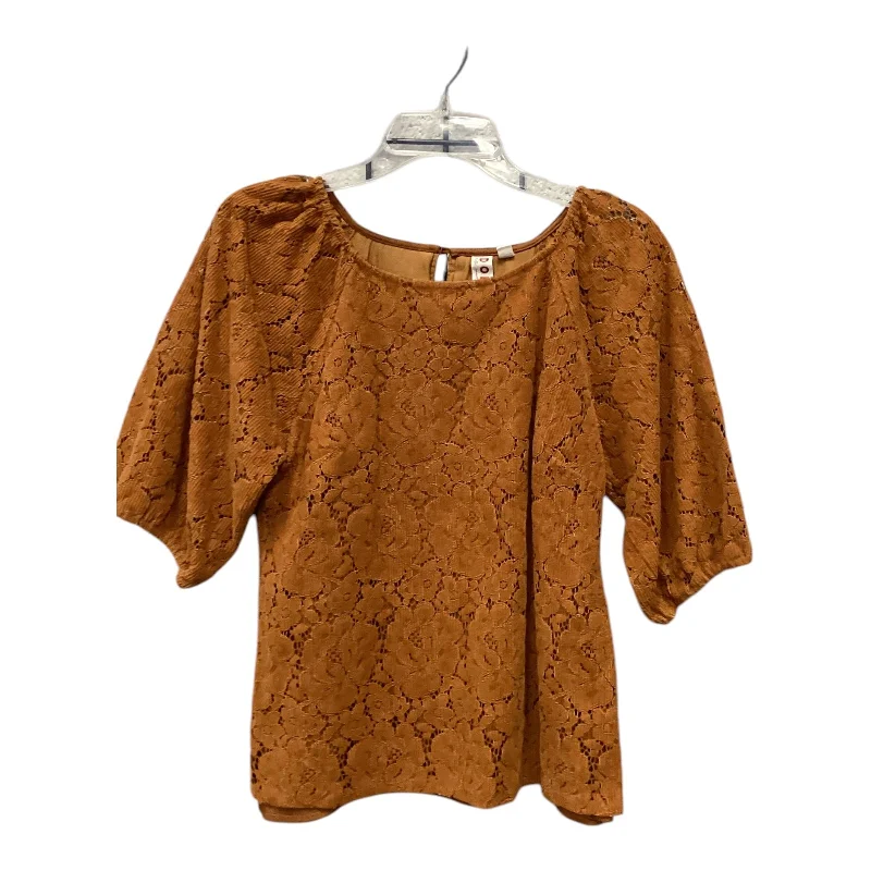 Cozy Shirts Top Short Sleeve By Dolan Left Coast In Orange, Size: M