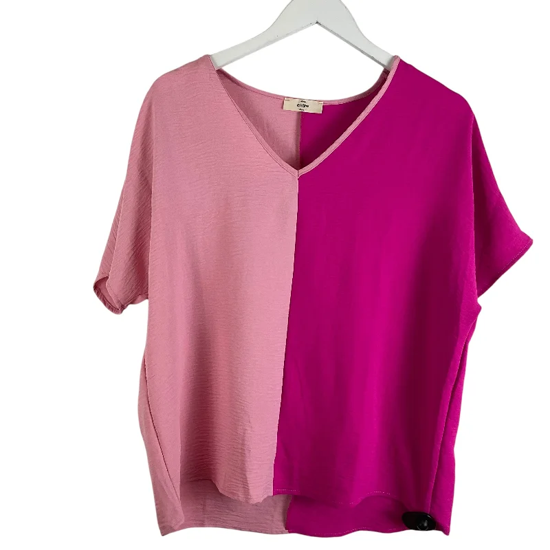 Top Short Sleeve By Entro In Pink, Size: S