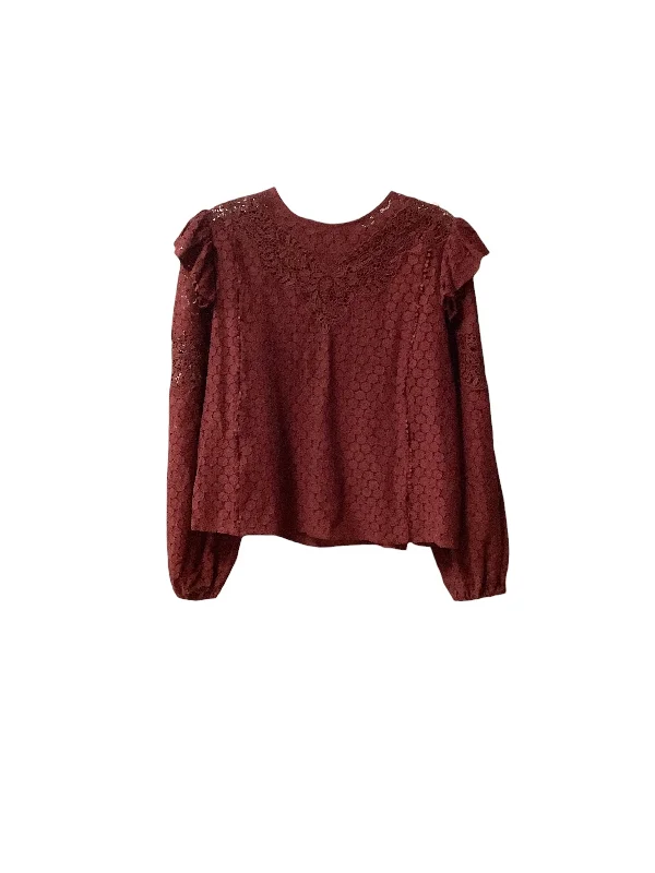 Simple And Comfortable Top Short Sleeve By Express In Rust, Size: M