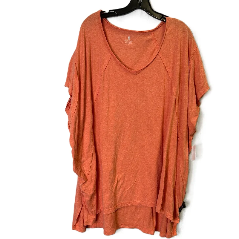 Top Short Sleeve By Free People In Orange, Size: L