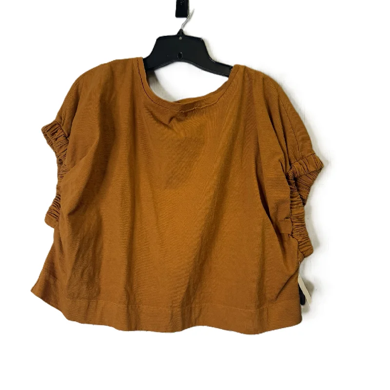 Sports Fashion Top Short Sleeve By Free People In Orange, Size: Xs