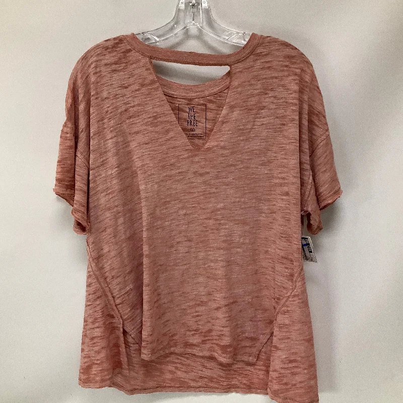 Top Short Sleeve By Free People In Pink, Size: S