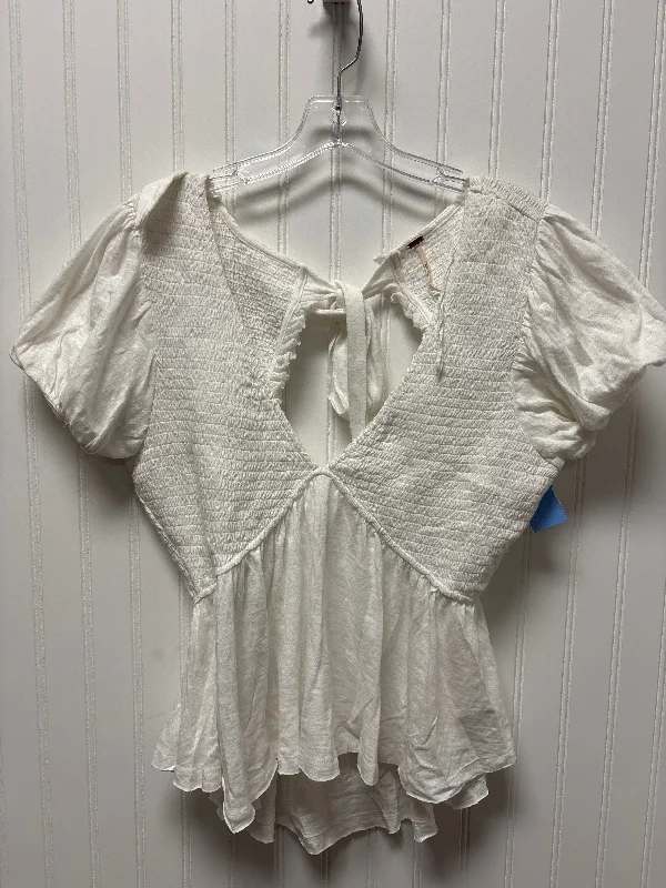 Comfortable And Simple Top Short Sleeve By Free People In White, Size: L