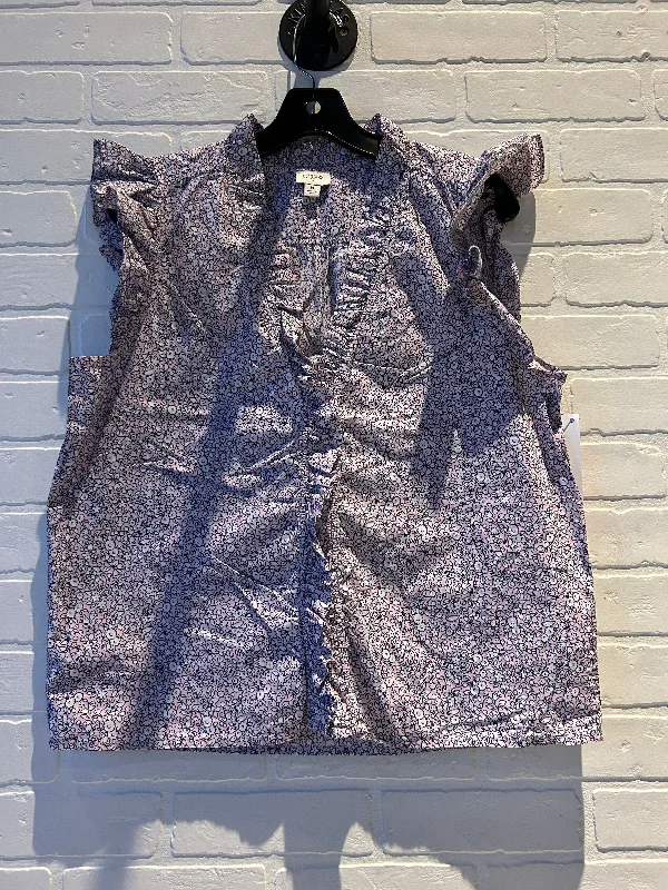 Noble Temperament Top Short Sleeve By J. Crew In Blue & Pink, Size: M