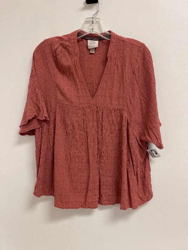 Easy Fashion Top Short Sleeve By Knox Rose In Pink, Size: M