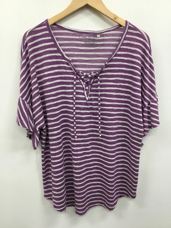 Classic And Versatile Top Short Sleeve By Lane Bryant In Purple, Size: Xxl