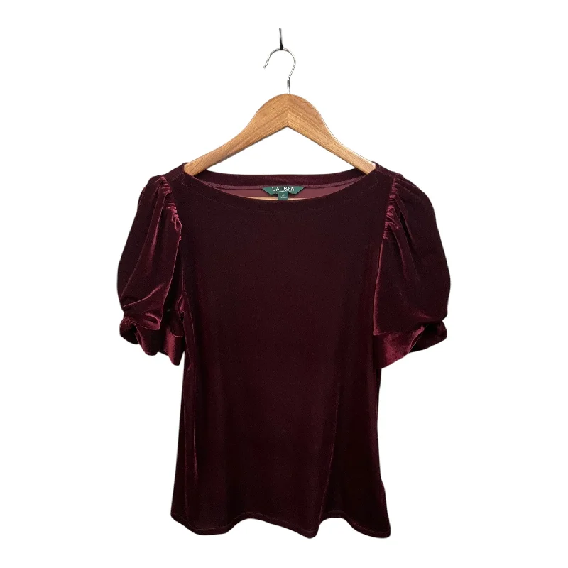 Elegant Tailoring Top Short Sleeve By Lauren By Ralph Lauren In Red, Size: M