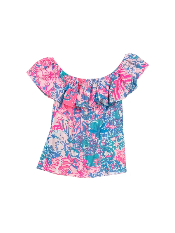 Effortless Wear Top Short Sleeve By Lilly Pulitzer In Floral Print, Size: M