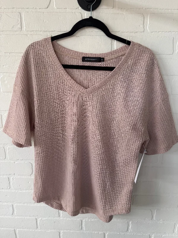 Easy Chic Top Short Sleeve By Merokeety In Tan, Size: S