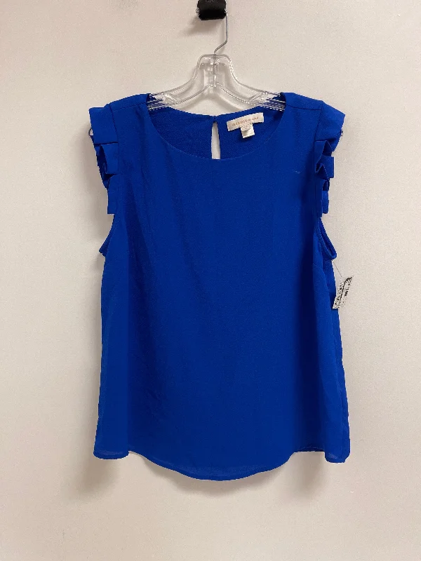 Luxury Classic Top Short Sleeve By Monteau In Blue, Size: Xl