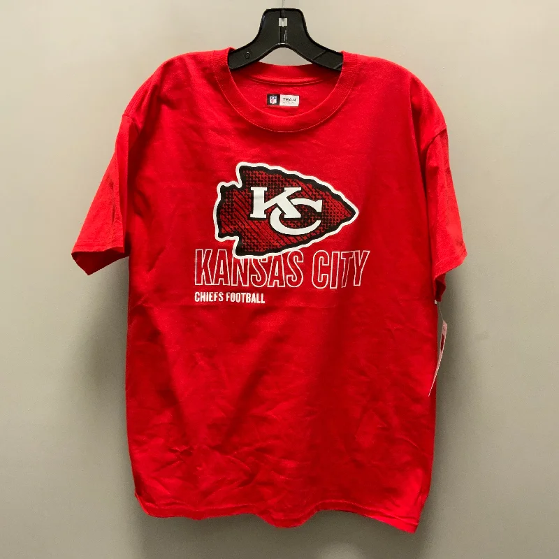 Cozy Fashions Top Short Sleeve By Nfl In Red, Size: L