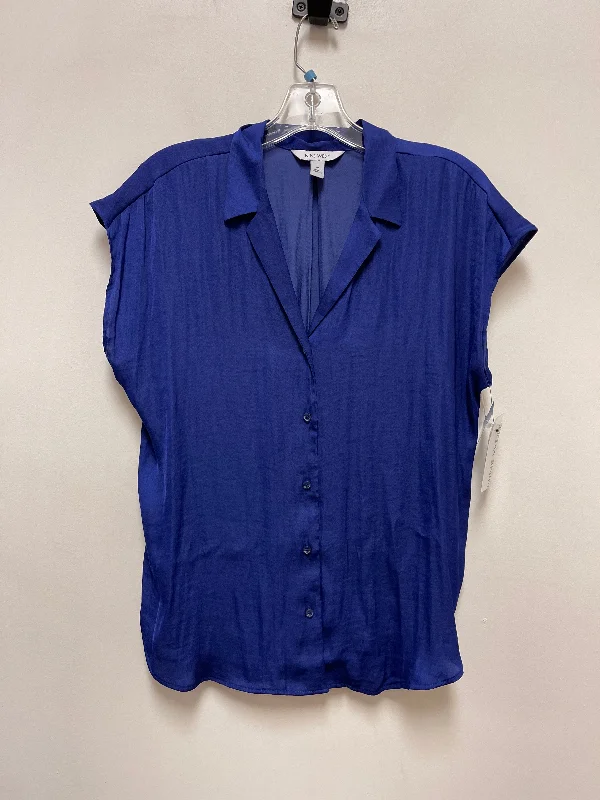 Relaxed Dresses Top Short Sleeve By Nine West In Blue, Size: M