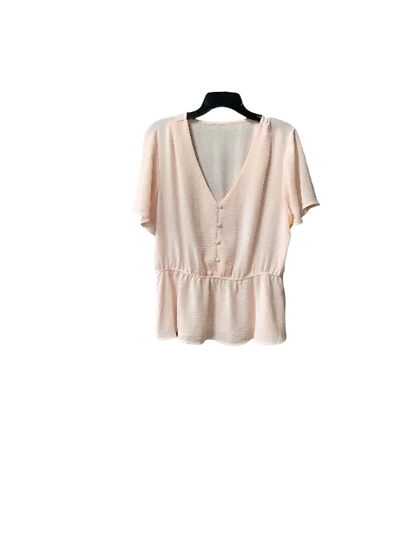 High-end Design Top Short Sleeve By Nordstrom In Pink, Size: Xl