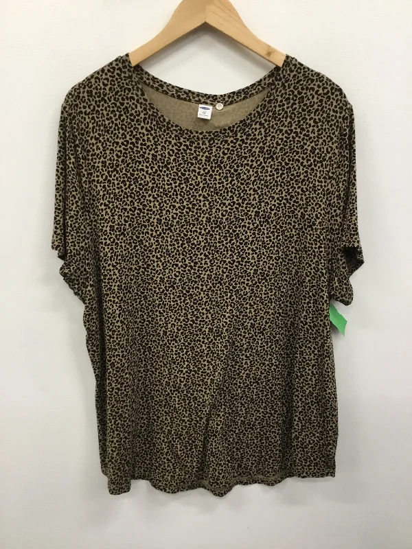 Fashion Design Top Short Sleeve By Old Navy In Animal Print, Size: Xxl