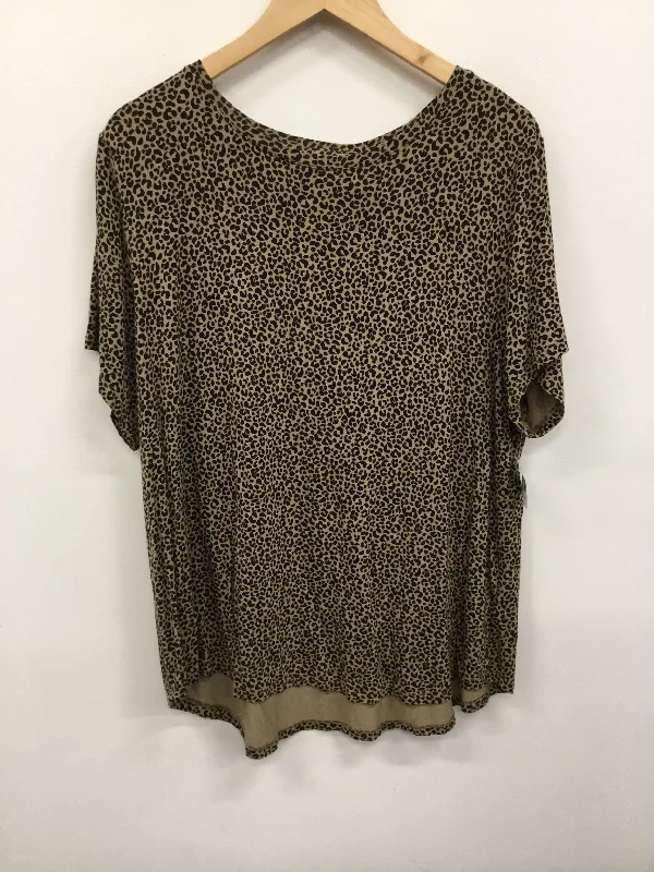 Elegant Design Top Short Sleeve By Old Navy In Animal Print, Size: Xxl