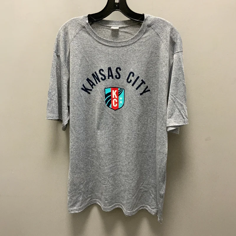 Layered Style Top Short Sleeve By PARAGON In Grey, Size: Xl