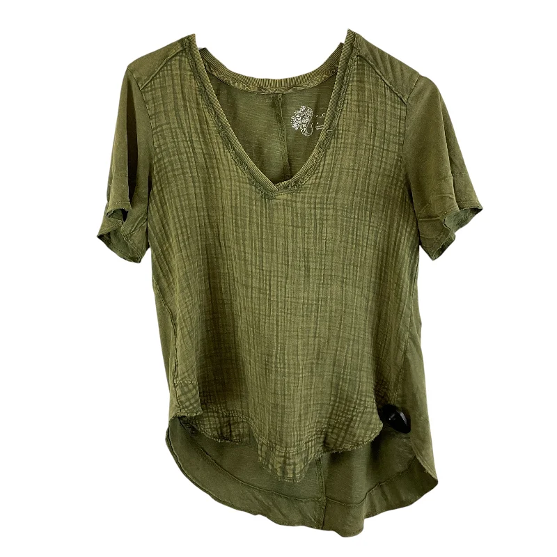 End Of The Year Top Short Sleeve By Pilcro In Green, Size: S