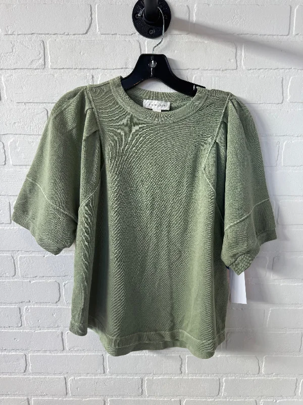 Stylish Jackets Top Short Sleeve By Treasure And Bond In Green, Size: S