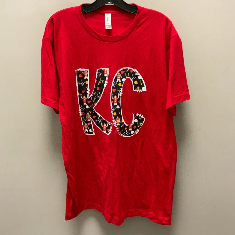 Elegant And Lazy Top Short Sleeve By Tultex In Red, Size: L