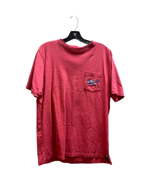 Cozy Street Style Top Short Sleeve By Vineyard Vines In Pink, Size: M