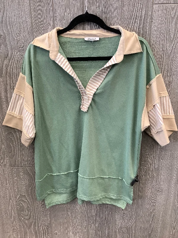 High-end Fashion Top Short Sleeve By White Birch In Green, Size: S