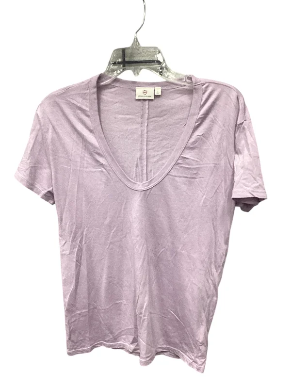 Classic Style Top Short Sleeve Designer By Adriano Goldschmied In Purple, Size: S