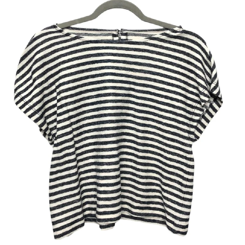 Easygoing Outfits Top Short Sleeve Designer By Alice + Olivia In Black & White, Size: M