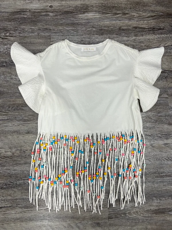 Customized Version Top Short Sleeve Designer By Cma In White, Size: S