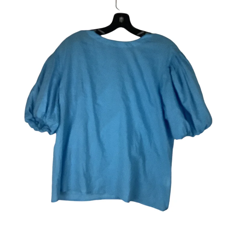 Wandering freely Top Short Sleeve Designer By Cmc In Blue, Size: M