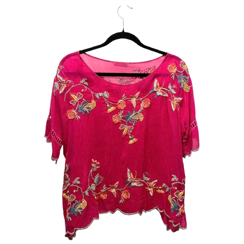 Preview New Products Top Short Sleeve Designer By Johnny Was In Pink, Size: S