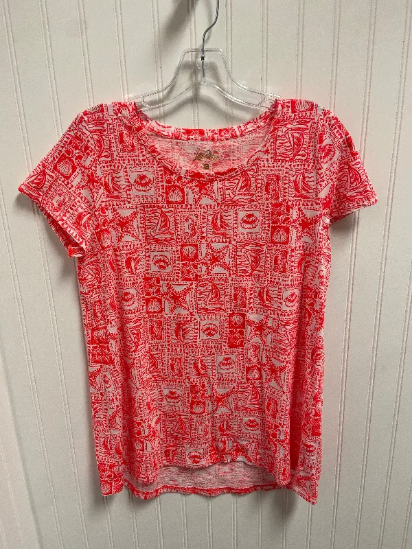 Fresh And Capable Top Short Sleeve Designer By Lilly Pulitzer In Coral, Size: S