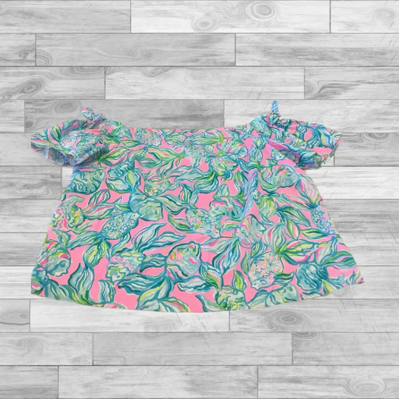 Customized Version Top Short Sleeve Designer By Lilly Pulitzer In Multi-colored, Size: L