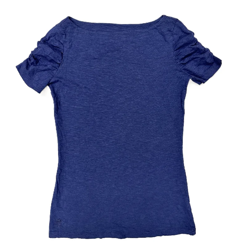 Minimal Style Top Short Sleeve Designer By Lilly Pulitzer In Navy, Size: Xs