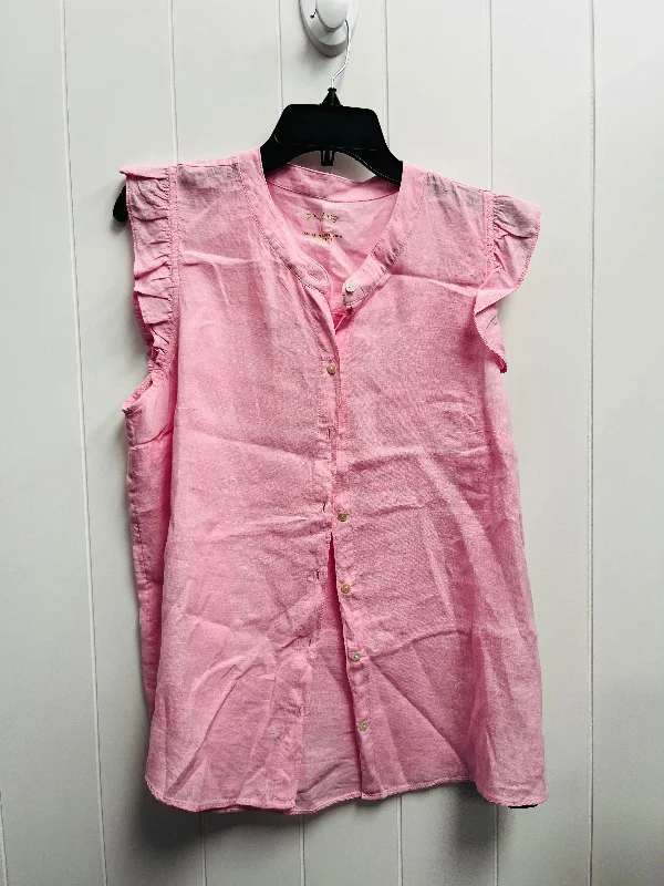 Free And Comfortable Top Short Sleeve Designer By Lilly Pulitzer In Pink, Size: L