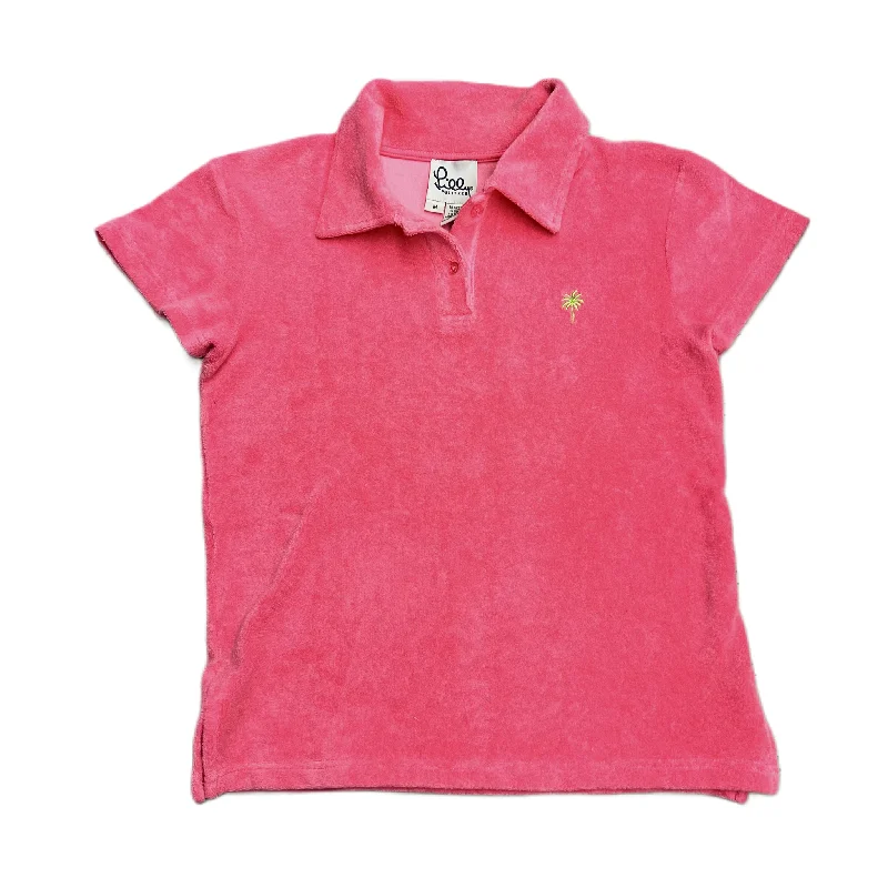 Fashionable And Versatile Top Short Sleeve Designer By Lilly Pulitzer In Pink, Size: M